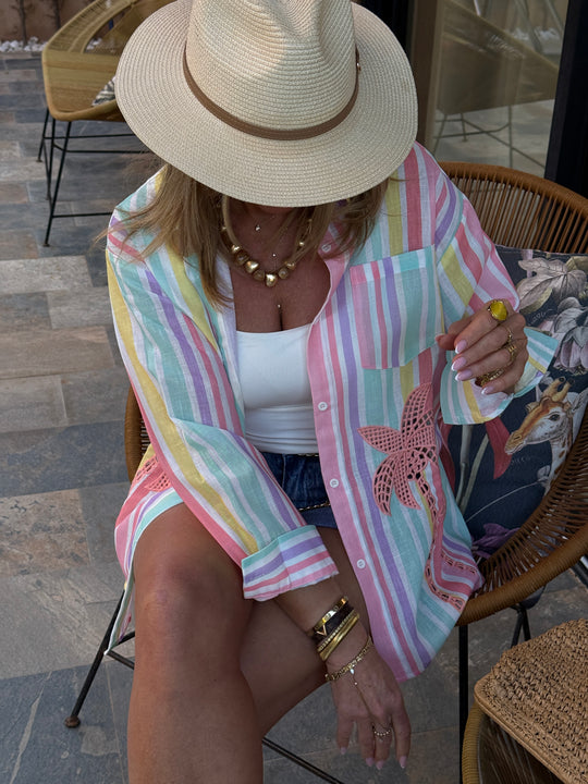 Chemise multicolor palmier 7460