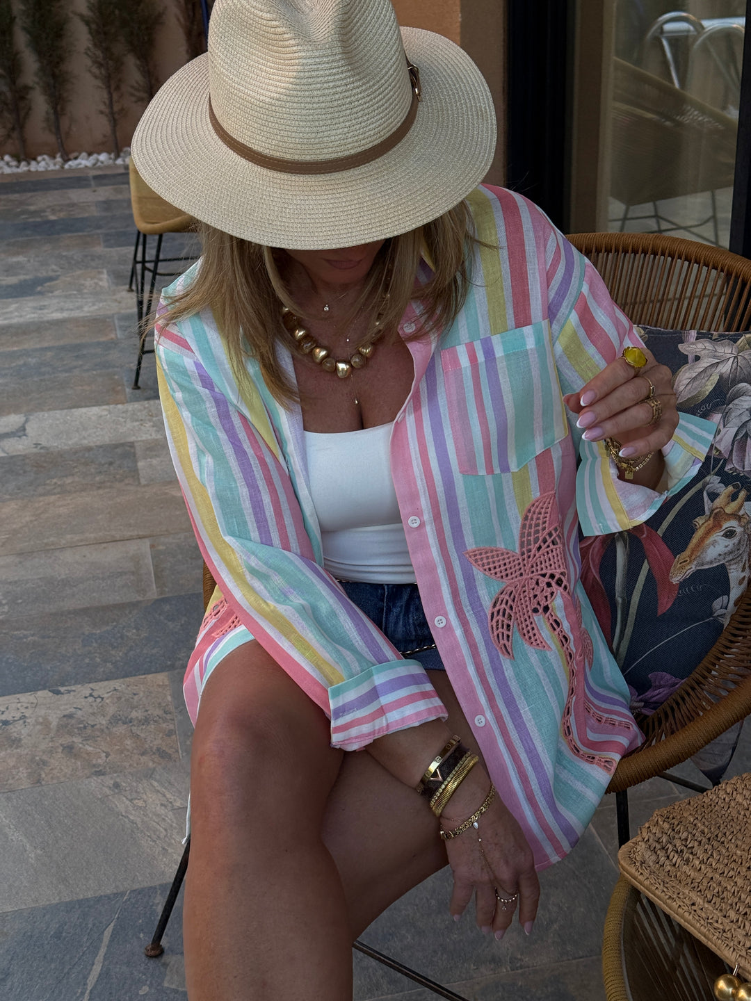 Chemise multicolor palmier 7460