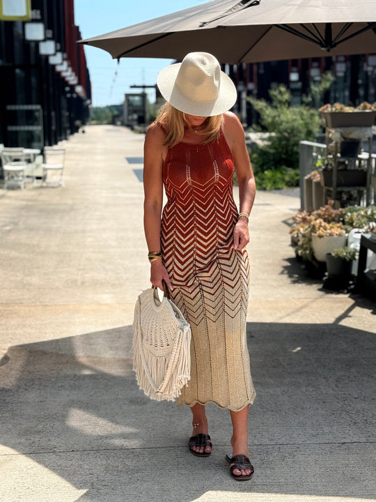 Robe crochet lurex coloris