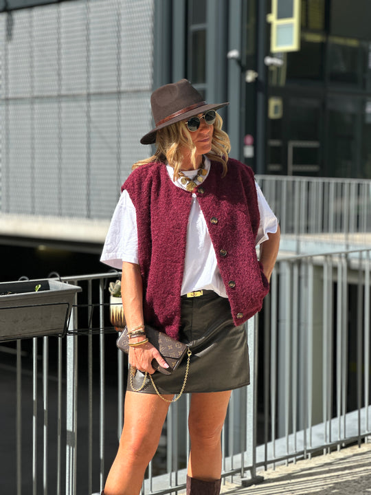 Gilet feutrine bordeaux