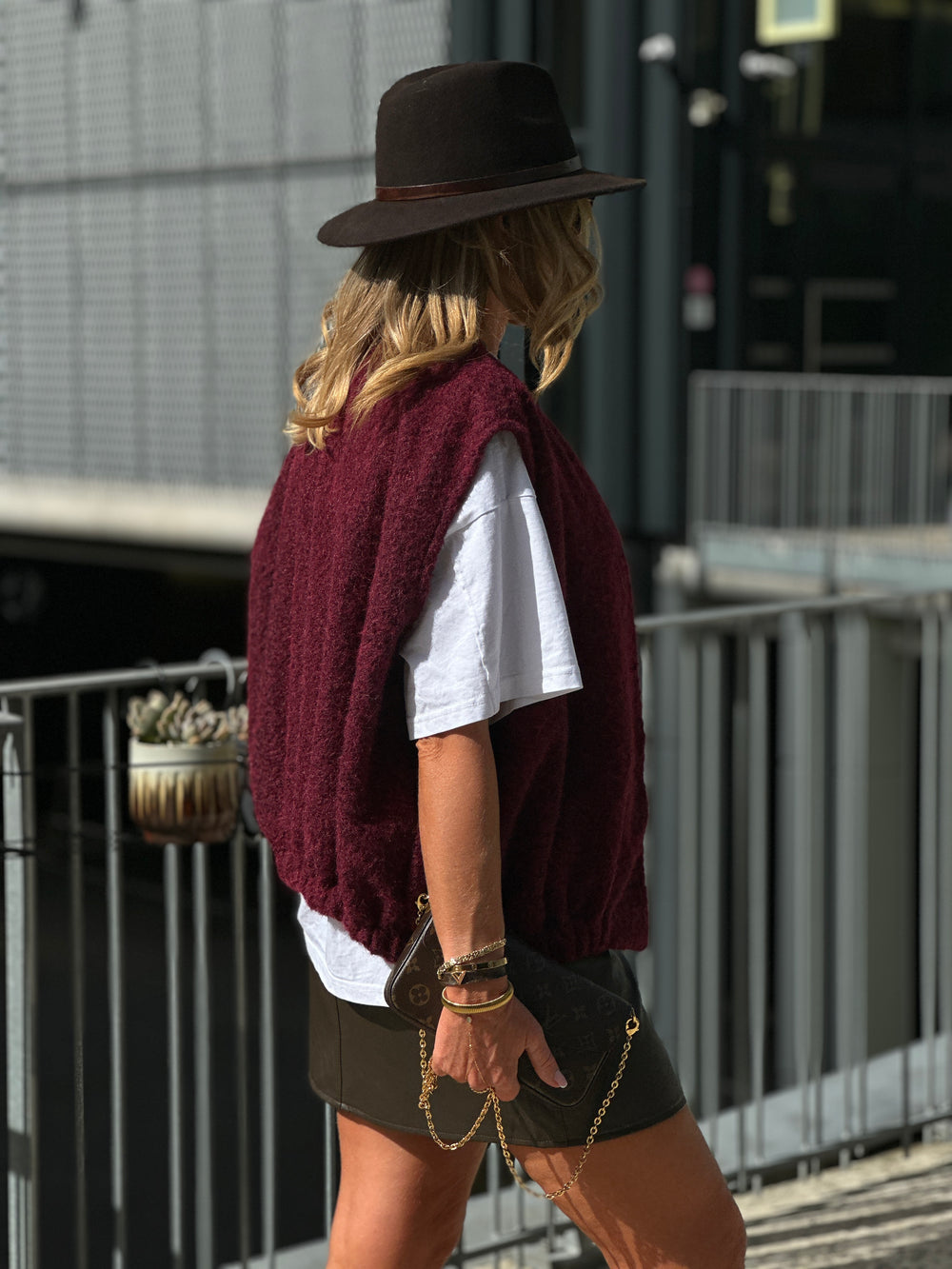 Gilet feutrine bordeaux
