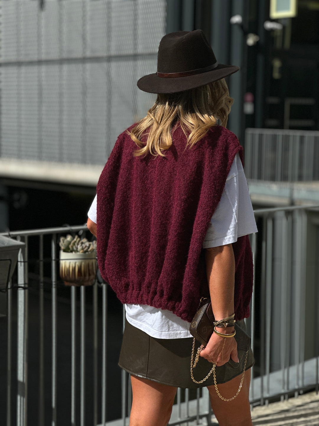 Gilet feutrine bordeaux