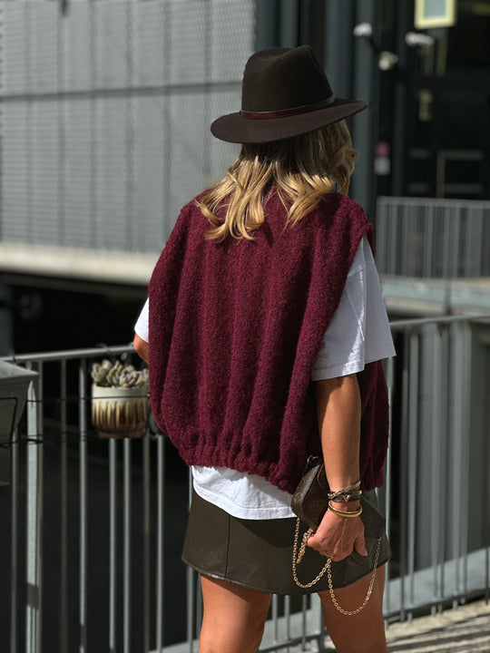 Gilet feutrine bordeaux