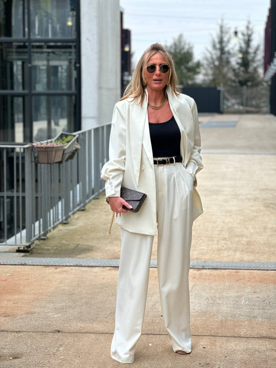 Pantalon pince Écru Julia /24737-1