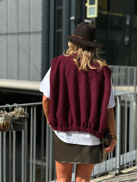 Gilet feutrine bordeaux