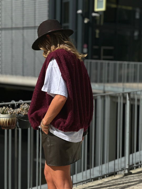 Gilet feutrine bordeaux