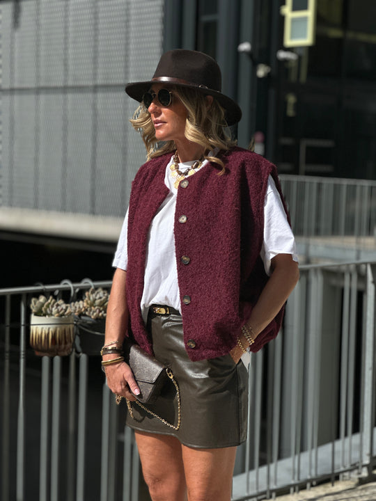 Gilet feutrine bordeaux