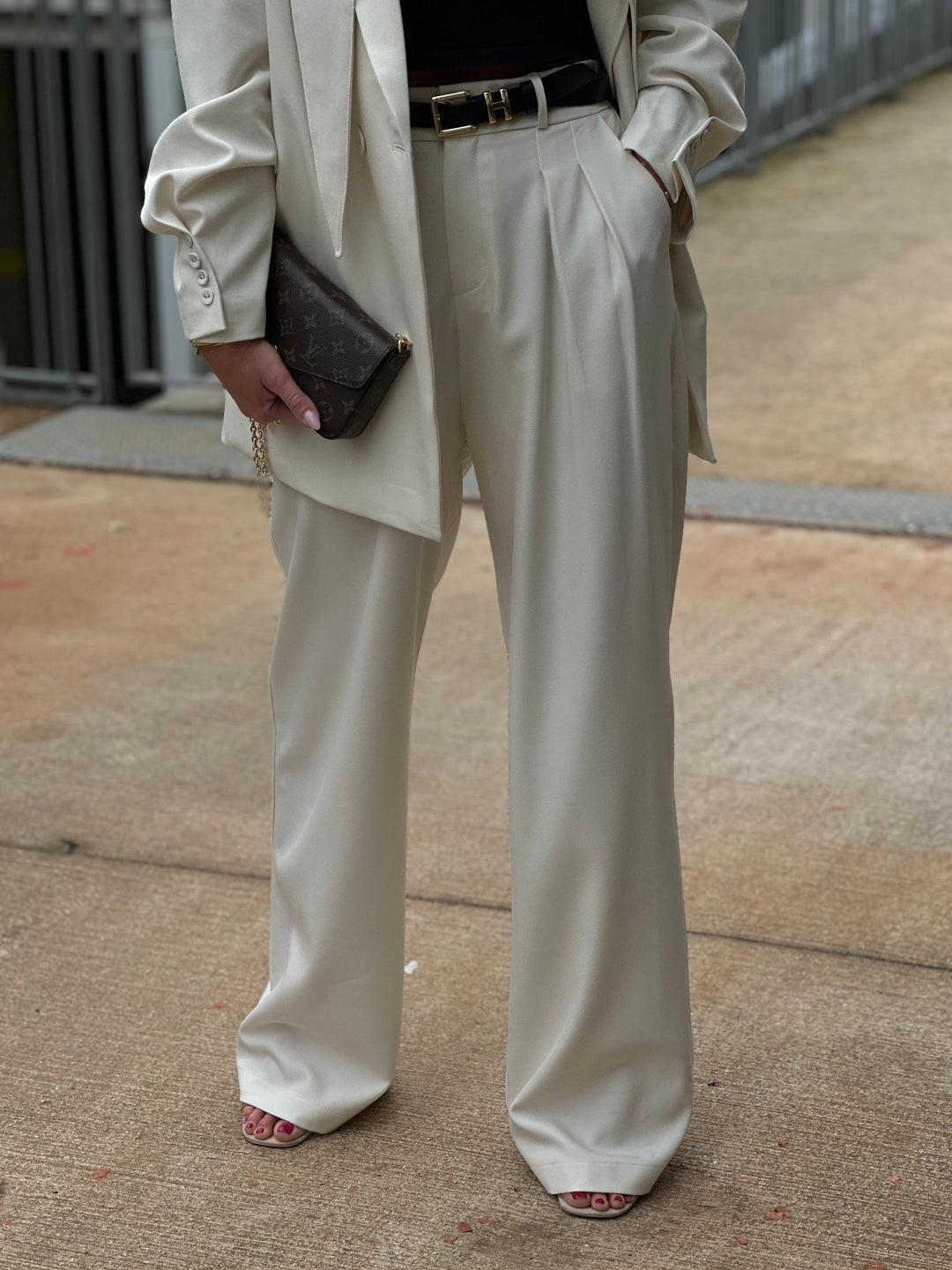 Pantalon pince Écru Julia /24737-1