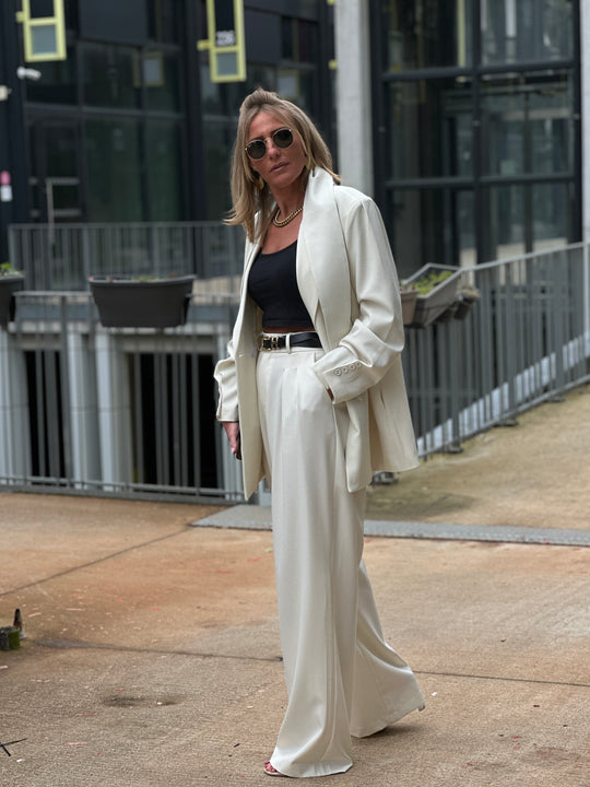 Pantalon pince Écru Julia /24737-1
