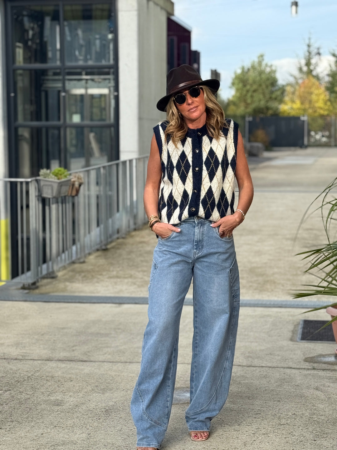 Jean ballon skater Bleu 8820