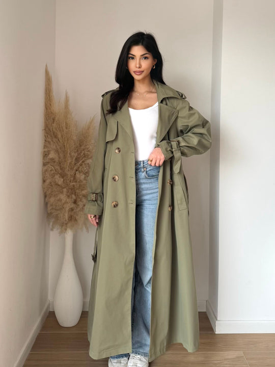 Trench long kaki 102-4