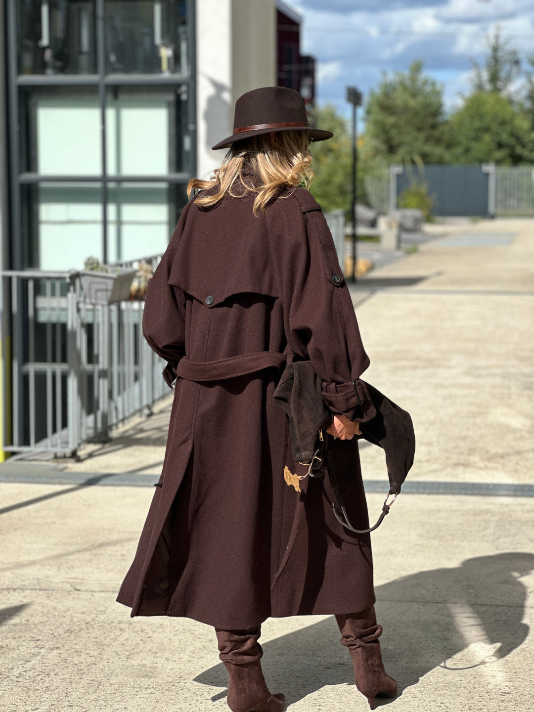 Manteau lainer long choco 24767