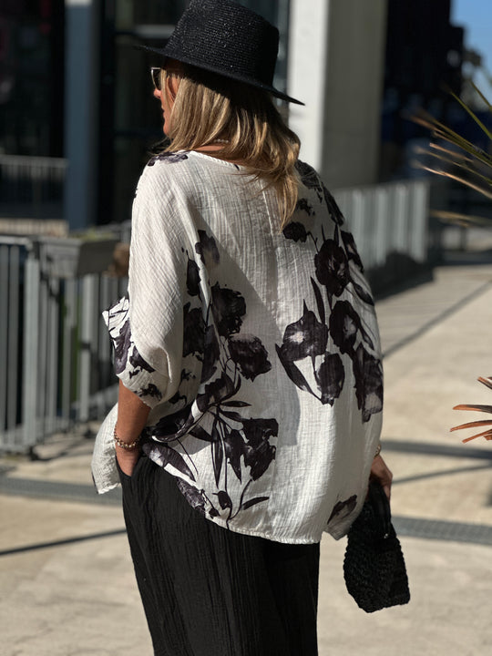 Blouse tencel fluide noir 50168
