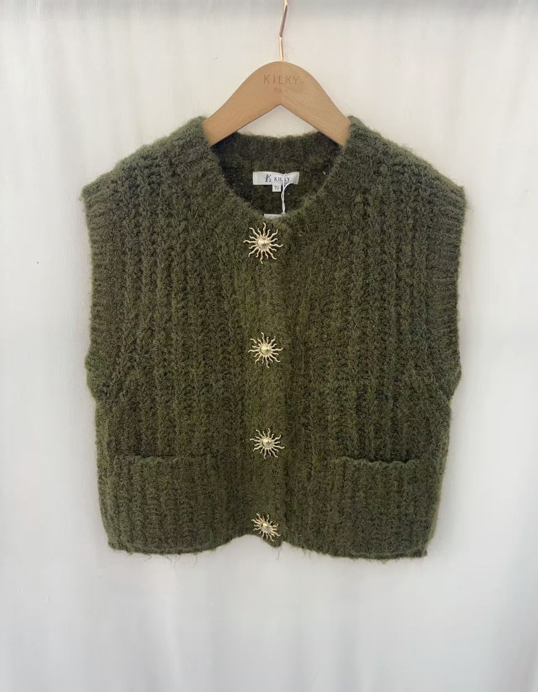 Gilet sans manches poches et boutons soleil 1771