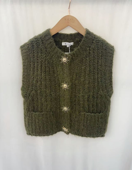 Gilet sans manches poches et boutons soleil 1771