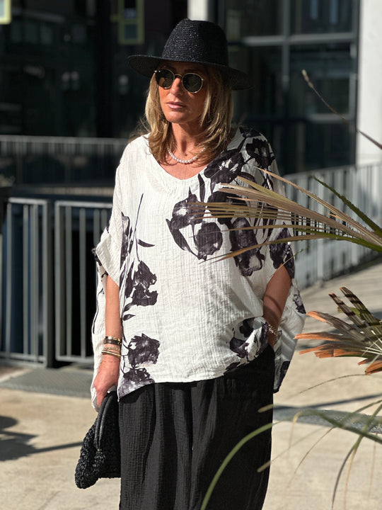 Blouse tencel fluide noir 50168