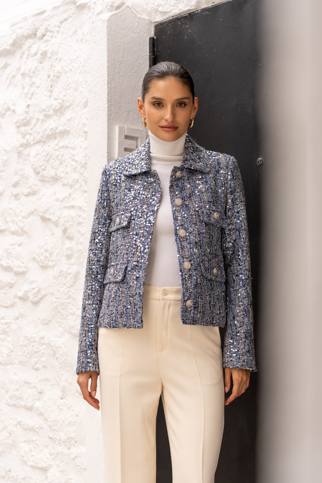 Veste à sequin bleu 2527