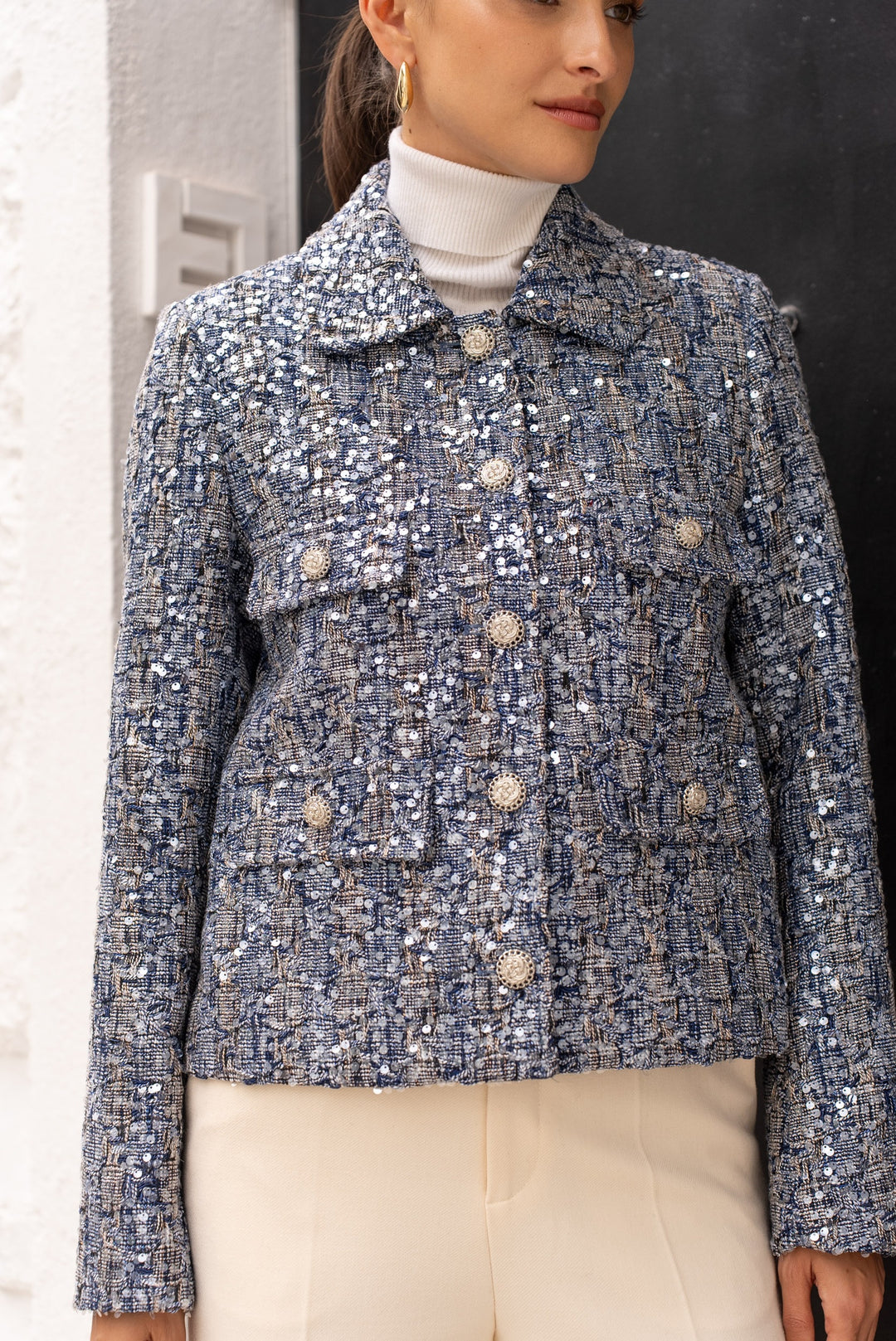 Veste à sequin bleu 2527