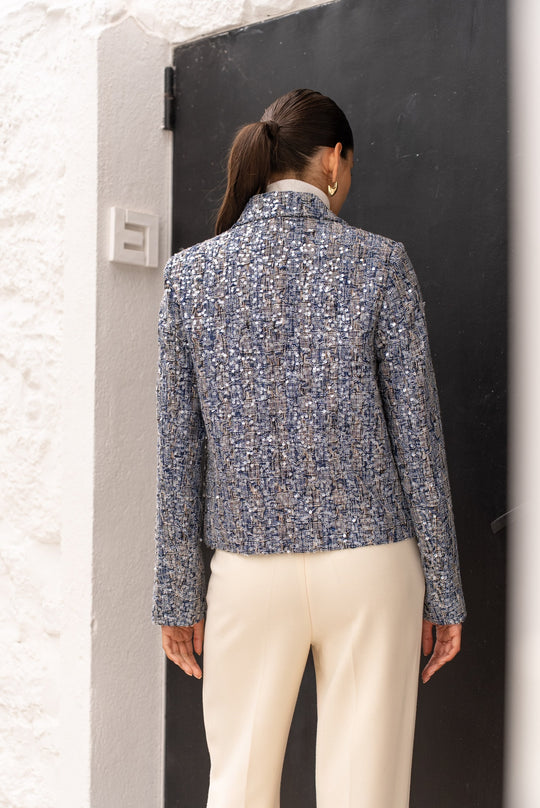Veste à sequin bleu 2527