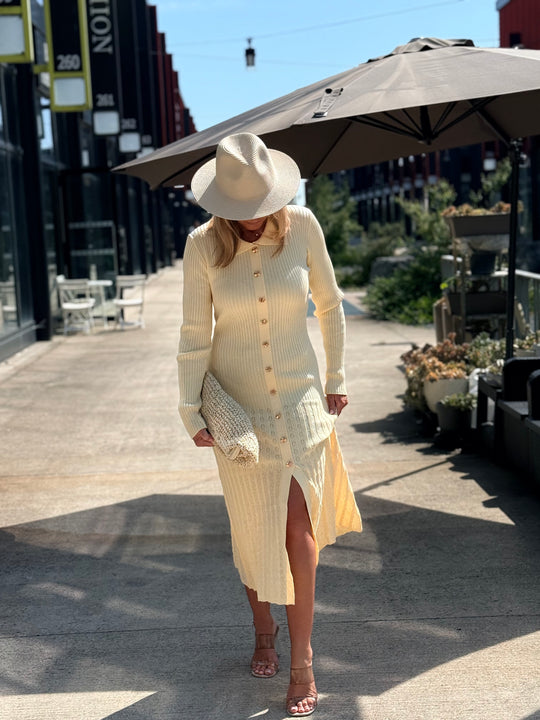 Robe pull longue JAUNE CLAIR 13235