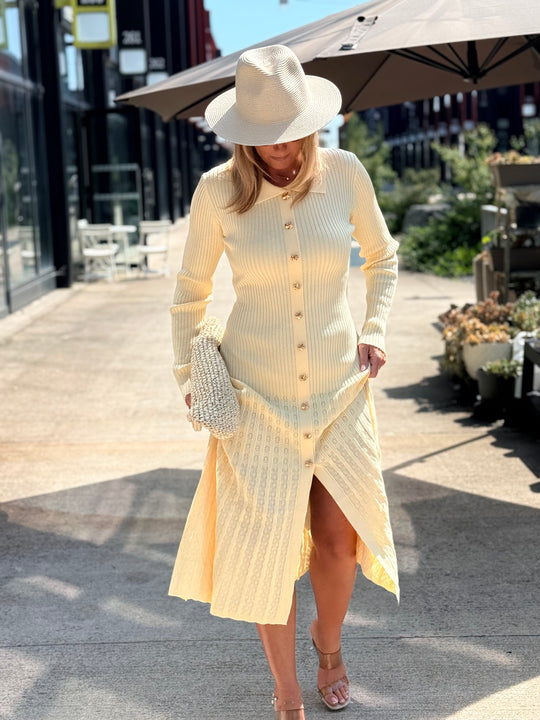 Robe pull longue JAUNE CLAIR 13235