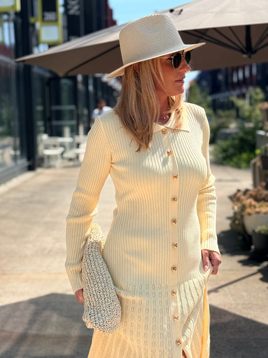 Robe pull longue JAUNE CLAIR 13235