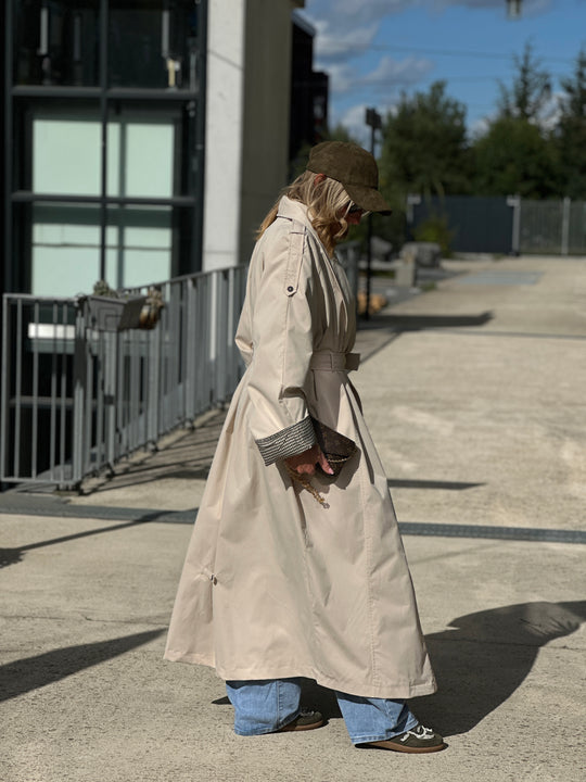 Trench beige revers carreaux AZ1586