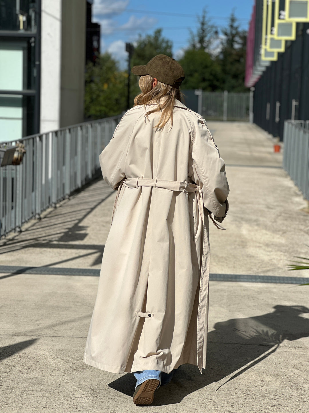 Trench beige revers carreaux AZ1586