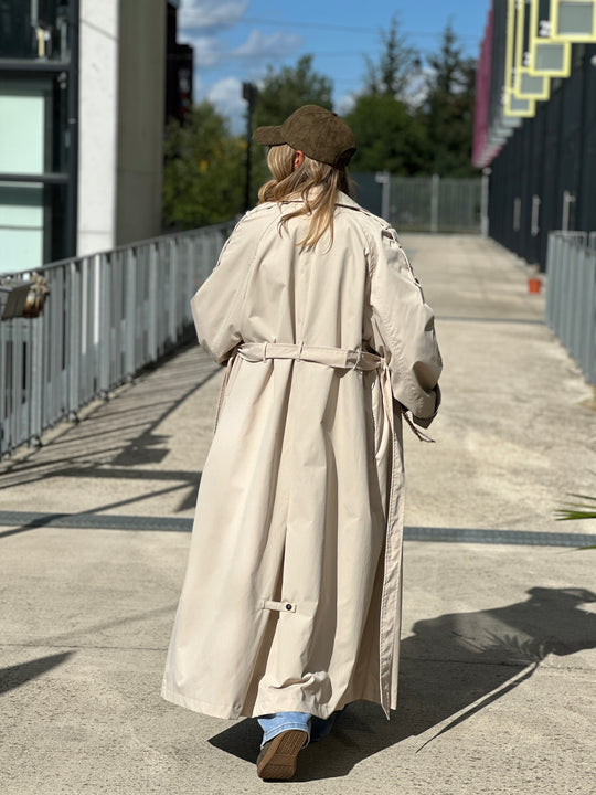 Trench beige revers carreaux AZ1586