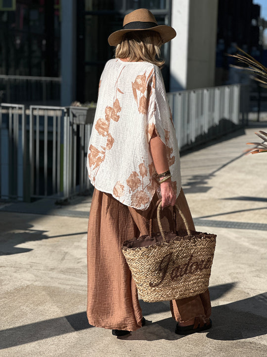 Blouse fluide camel 50168
