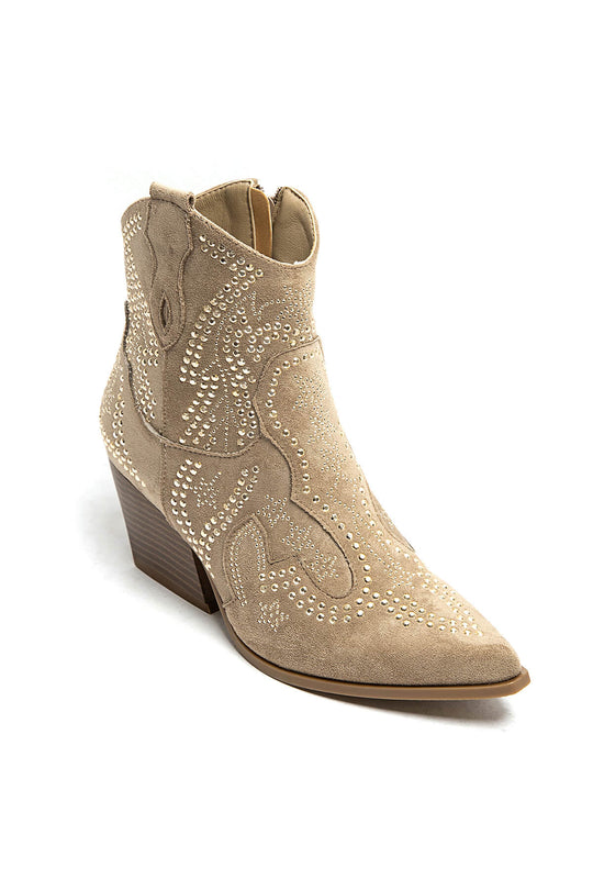 Santiags basses cloutés taupe 9676A