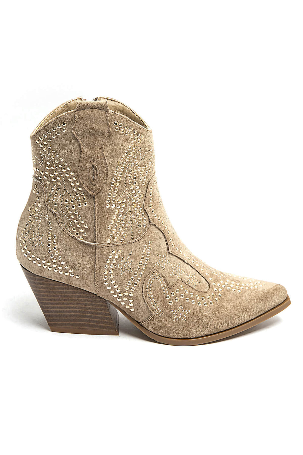 Santiags basses cloutés taupe 9676A