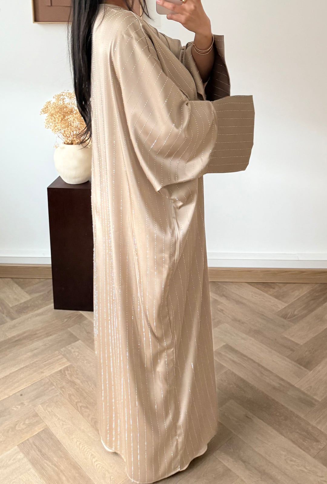 Kimono abaya strass Taupe/N11