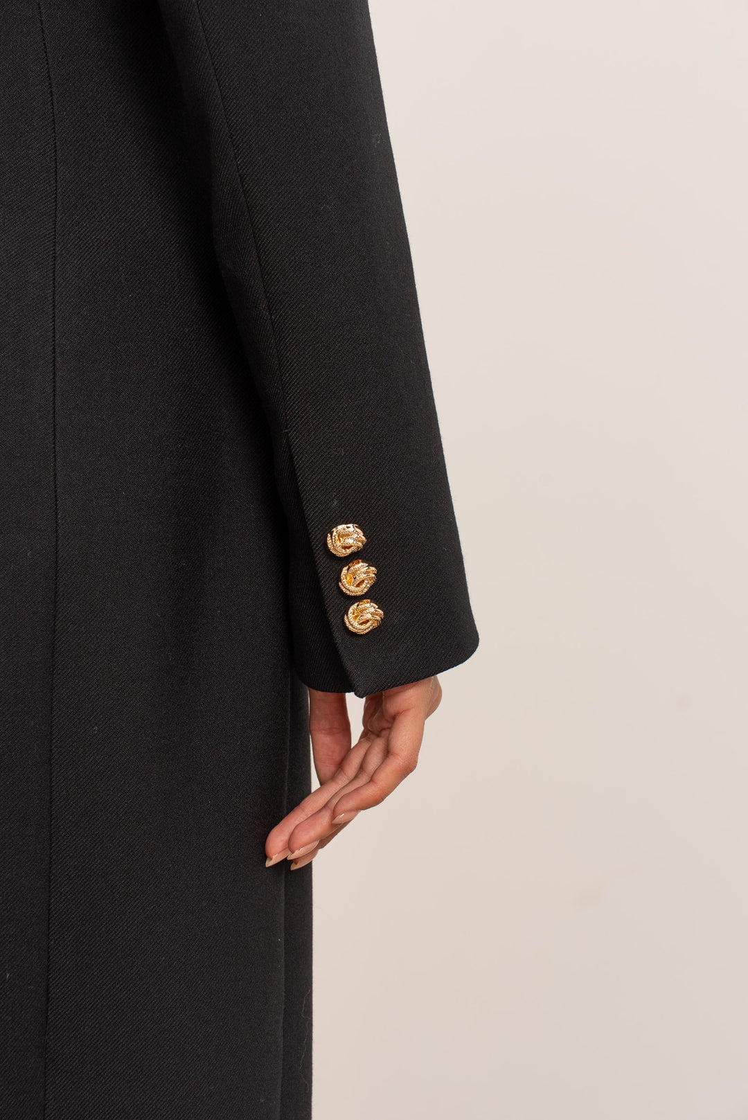 Manteau long boutons Or noir 2515