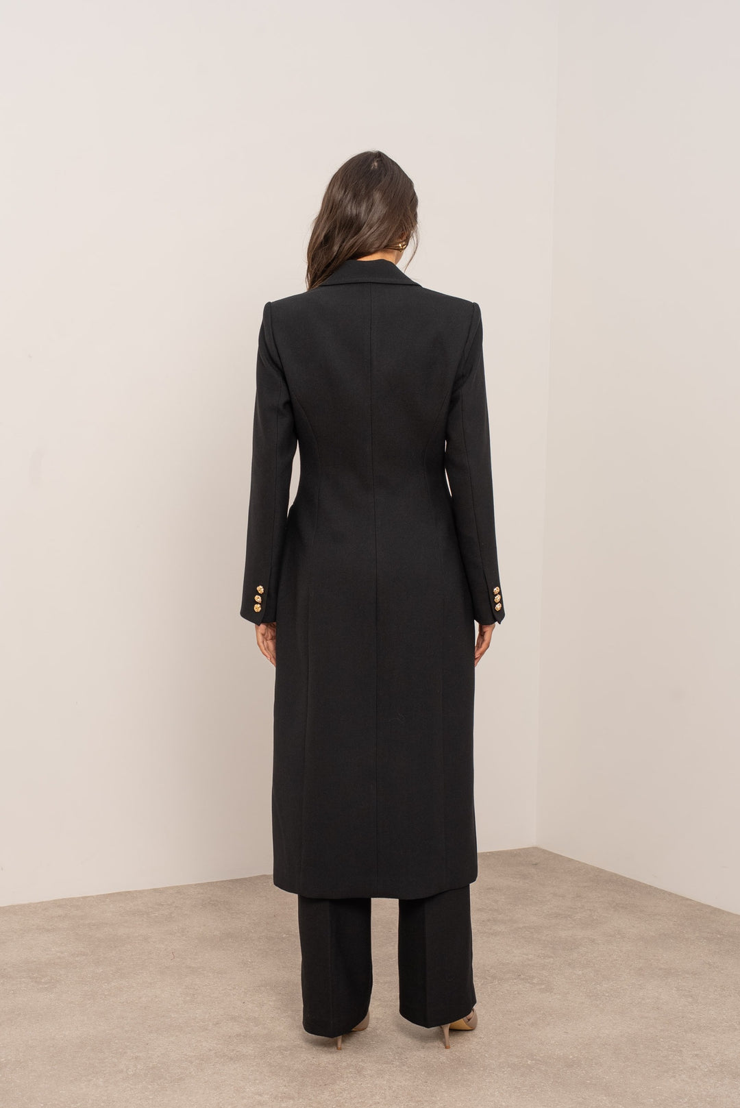 Manteau long boutons Or noir 2515