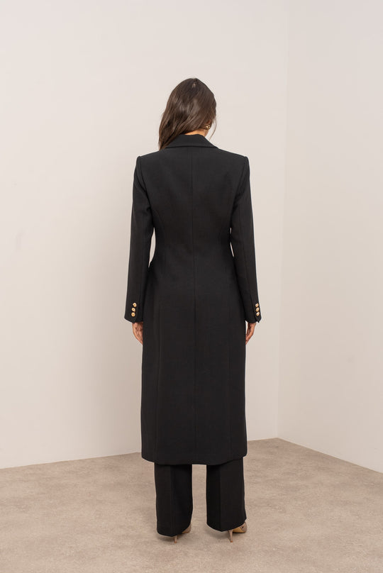Manteau long boutons Or noir 2515