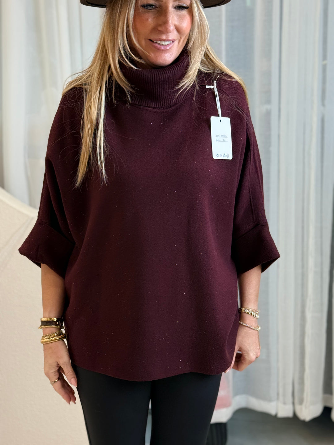 Pull maille strass 39005