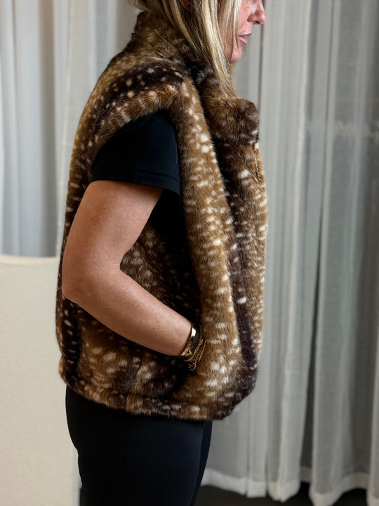 Gilet fourrure Bambi foncé