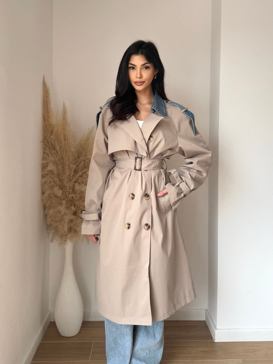 Trench milong taupe jean W105-1