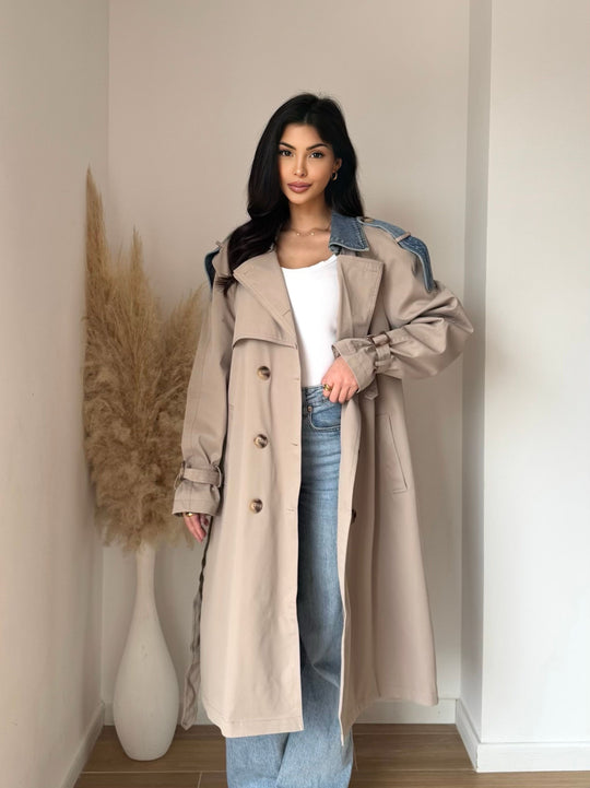 Trench milong taupe jean W105-1