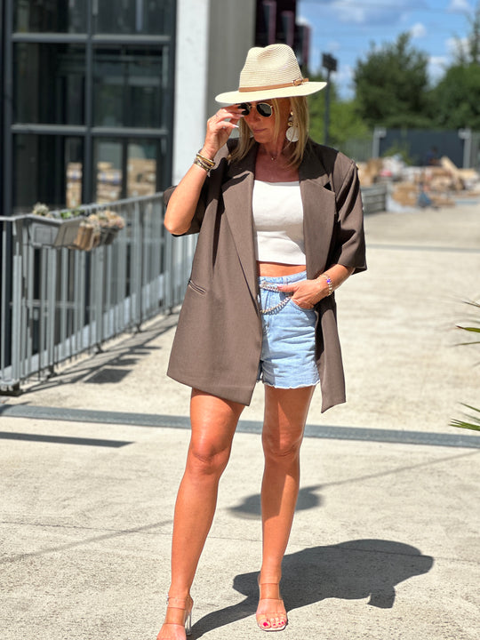 Blazer choco manches courtes W25222