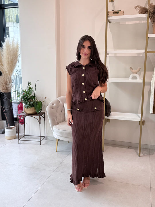 Ensemble top et jupe longue Choco 10133