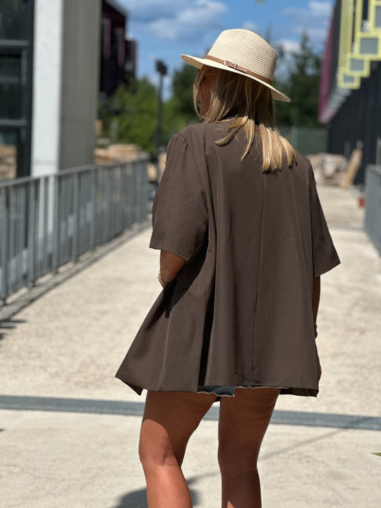 Blazer choco manches courtes W25222
