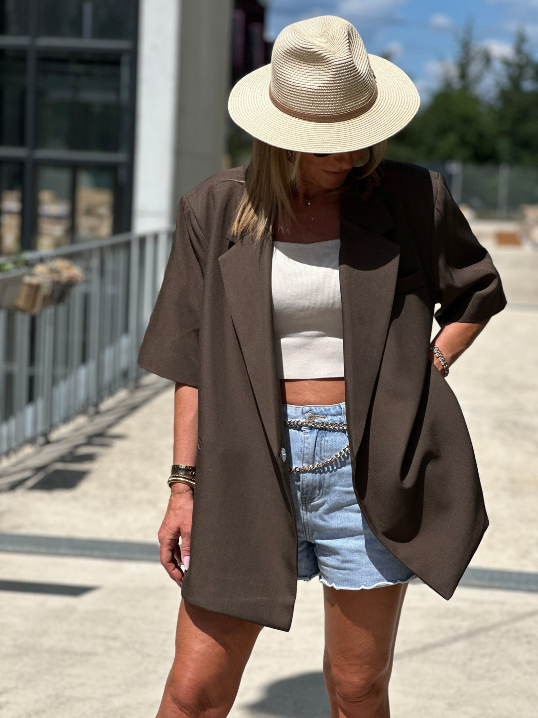 Blazer choco manches courtes W25222