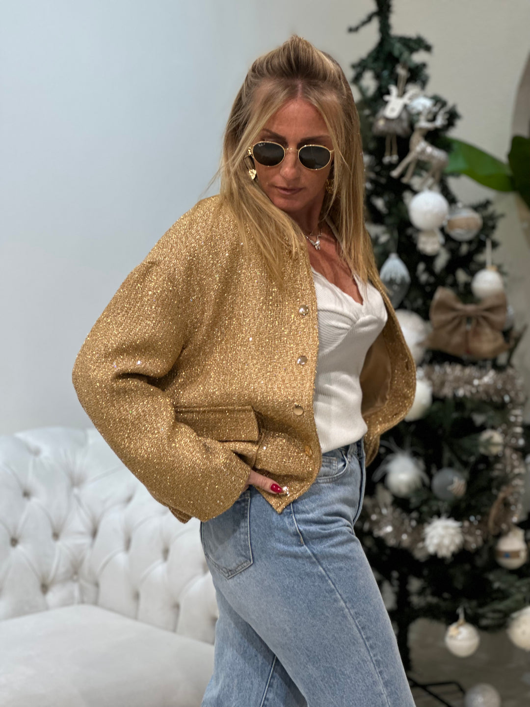 Veste  tweed Or 2449