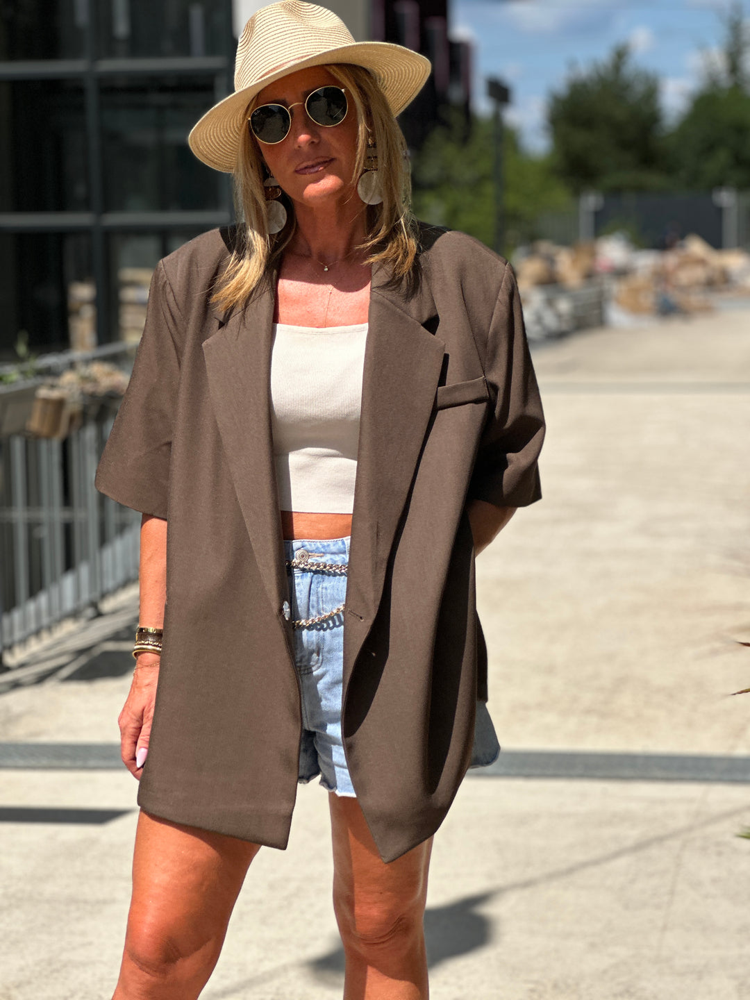 Blazer choco manches courtes W25222