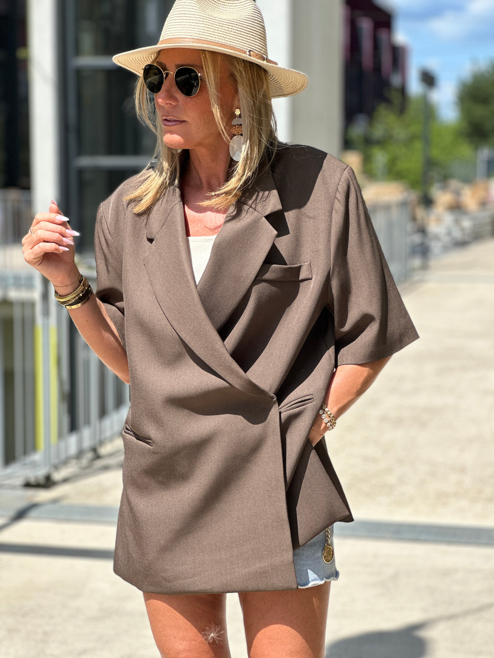 Blazer choco manches courtes W25222