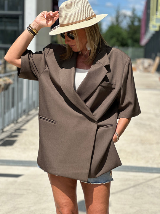 Blazer choco manches courtes W25222