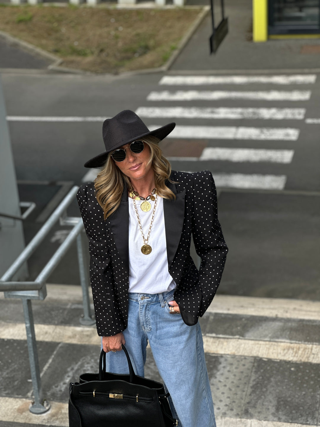 Blazer à pois épaulettes 10356