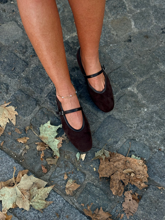 Ballerines daim choco D-179